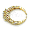 Oro Laminado Multi Stone Ring, Gold Filled Style with White Cubic Zirconia, Polished, Golden Finish, 01.94.0002.07 (Size 7)
