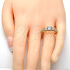 Oro Laminado Multi Stone Ring, Gold Filled Style with White Cubic Zirconia, Polished, Golden Finish, 01.94.0002.08 (Size 8)