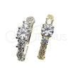 Oro Laminado Multi Stone Ring, Gold Filled Style with White Cubic Zirconia, Polished, Golden Finish, 01.94.0002.08 (Size 8)