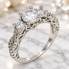 White Gold Filled Multi Stone Ring, with White Cubic Zirconia, Polished, Rhodium Finish, 01.94.0002.1.07 (Size 7)