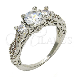 White Gold Filled Ring — Multi Stone Ring with White Cubic Zirconia Polished — main product view — SKU 118725 | Oro Laminado Blanco anillo — Multi Stone Ring with blanco Cubic Zirconia pulido — SKU 118725