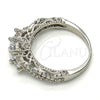 Rhodium Gold Filled Multi Stone Ring, with White Cubic Zirconia, Polished, Rhodium Finish, 01.94.0002.1.08 (Size 8)