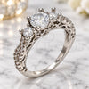 White Gold Filled Multi Stone Ring, with White Cubic Zirconia, Polished, Rhodium Finish, 01.94.0002.1.08 (Size 8)