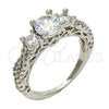Rhodium Gold Filled Multi Stone Ring, with White Cubic Zirconia, Polished, Rhodium Finish, 01.94.0002.1.08 (Size 8)