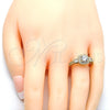 Oro Laminado Multi Stone Ring, Gold Filled Style with White Cubic Zirconia and White Micro Pave, Polished, Golden Finish, 01.94.0005.07 (Size 7)