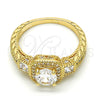 Oro Laminado Multi Stone Ring, Gold Filled Style with White Cubic Zirconia and White Micro Pave, Polished, Golden Finish, 01.94.0005.07 (Size 7)