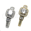 Oro Laminado Multi Stone Ring, Gold Filled Style with White Cubic Zirconia and White Micro Pave, Polished, Golden Finish, 01.94.0005.07 (Size 7)