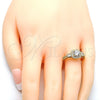 Oro Laminado Multi Stone Ring, Gold Filled Style with White Cubic Zirconia and White Micro Pave, Polished, Golden Finish, 01.94.0005.08 (Size 8)
