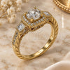 Oro Laminado Multi Stone Ring, Gold Filled Style with White Cubic Zirconia and White Micro Pave, Polished, Golden Finish, 01.94.0005.08 (Size 8)