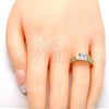 Oro Laminado Multi Stone Ring, Gold Filled Style with White Cubic Zirconia, Polished, Golden Finish, 01.94.0006.07 (Size 7)