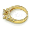 Oro Laminado Multi Stone Ring, Gold Filled Style with White Cubic Zirconia, Polished, Golden Finish, 01.94.0006.07 (Size 7)