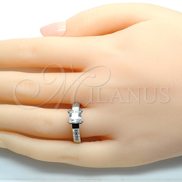 White Gold Filled Ring — Multi Stone Ring with White Cubic Zirconia Polished — alternate product view — SKU 118741 | Oro Laminado Blanco anillo — Multi Stone Ring with blanco Cubic Zirconia pulido — SKU 118741