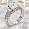 White Gold Filled Multi Stone Ring, with White Cubic Zirconia, Polished, Rhodium Finish, 01.94.0006.1.07 (Size 7)