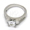 Rhodium Gold Filled Multi Stone Ring, with White Cubic Zirconia, Polished, Rhodium Finish, 01.94.0006.1.08 (Size 8)