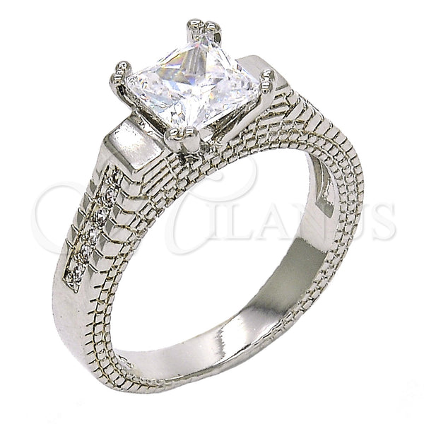 White Gold Filled Ring — Multi Stone Ring with White Cubic Zirconia Polished — main product view — SKU 118742 | Oro Laminado Blanco anillo — Multi Stone Ring with blanco Cubic Zirconia pulido — SKU 118742