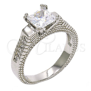 White Gold Filled Ring — Multi Stone Ring with White Cubic Zirconia Polished — main product view — SKU 118742 | Oro Laminado Blanco anillo — Multi Stone Ring with blanco Cubic Zirconia pulido — SKU 118742