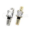 Rhodium Gold Filled Multi Stone Ring, with White Cubic Zirconia, Polished, Rhodium Finish, 01.94.0006.1.08 (Size 8)
