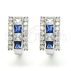 Rhodium Gold Filled Huggie Hoop, with Sapphire Blue and White Cubic Zirconia, Polished, Rhodium Finish, 02.267.0014.7.20