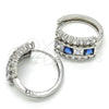 Rhodium Gold Filled Huggie Hoop, with Sapphire Blue and White Cubic Zirconia, Polished, Rhodium Finish, 02.267.0014.7.20