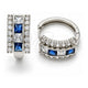 White Gold Filled Huggie Hoop, with Sapphire Blue and White Cubic Zirconia, Polished, Rhodium Finish, 02.267.0014.7.20