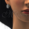 Rhodium Gold Filled Huggie Hoop, with White Cubic Zirconia, Polished, Rhodium Finish, 02.210.0084.7.15