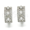 Rhodium Gold Filled Huggie Hoop, with White Cubic Zirconia, Polished, Rhodium Finish, 02.210.0084.7.15