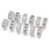Rhodium Gold Filled Huggie Hoop, with Sapphire Blue and White Cubic Zirconia, Polished, Rhodium Finish, 02.210.0084.11.15