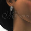 Rhodium Gold Filled Huggie Hoop, with White Cubic Zirconia, Polished, Rhodium Finish, 02.210.0086.7.15