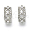 Rhodium Gold Filled Huggie Hoop, with White Cubic Zirconia, Polished, Rhodium Finish, 02.210.0086.7.15