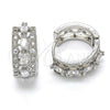 Rhodium Gold Filled Huggie Hoop, with White Cubic Zirconia, Polished, Rhodium Finish, 02.210.0086.7.15