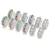 Rhodium Gold Filled Huggie Hoop, with White Cubic Zirconia, Polished, Rhodium Finish, 02.210.0086.7.15