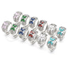Rhodium Gold Filled Huggie Hoop, Flower Design, with Green and White Cubic Zirconia, Polished, Rhodium Finish, 02.210.0087.9.15