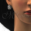Rhodium Gold Filled Huggie Hoop, Teardrop and Leaf Design, with White Cubic Zirconia, Polished, Rhodium Finish, 02.210.0090.7.15