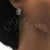 Rhodium Gold Filled Huggie Hoop, with White Cubic Zirconia, Polished, Rhodium Finish, 02.210.0091.15