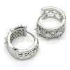 Rhodium Gold Filled Huggie Hoop, with White Cubic Zirconia, Polished, Rhodium Finish, 02.210.0091.15
