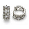 Rhodium Gold Filled Huggie Hoop, with White Cubic Zirconia, Polished, Rhodium Finish, 02.210.0091.15