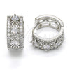 Rhodium Gold Filled Huggie Hoop, with White Cubic Zirconia, Polished, Rhodium Finish, 02.210.0091.15