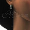Rhodium Gold Filled Huggie Hoop, with Green and White Cubic Zirconia, Polished, Rhodium Finish, 02.210.0091.2.15