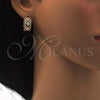 Oro Laminado Huggie Hoop, Gold Filled Style with White Cubic Zirconia, Polished, Golden Finish, 02.210.0091.5.15