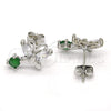 Rhodium Gold Filled Stud Earring, Butterfly Design, with Green and White Cubic Zirconia, Polished, Rhodium Finish, 02.210.0093.4