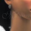 Rhodium Gold Filled Huggie Hoop, with White Cubic Zirconia, Polished, Rhodium Finish, 02.210.0052.4.20