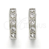 Rhodium Gold Filled Huggie Hoop, with White Cubic Zirconia, Polished, Rhodium Finish, 02.210.0052.4.20