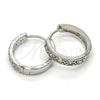 Rhodium Gold Filled Huggie Hoop, with White Cubic Zirconia, Polished, Rhodium Finish, 02.210.0052.4.20