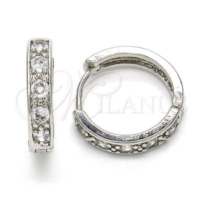 Rhodium Gold-Filled Hoop Earrings 02.210.0052.4.20 — main product image — SKU 118823 | Argollas 02.210.0052.4.20 — imagen principal del producto — SKU 118823