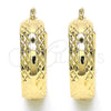 Oro Laminado Medium Hoop, Gold Filled Style Diamond Cutting Finish, Golden Finish, 02.261.0022.30