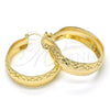 Oro Laminado Medium Hoop, Gold Filled Style Diamond Cutting Finish, Golden Finish, 02.261.0022.30