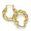 Oro Laminado Small Hoop, Gold Filled Style Twist Design, Polished, Golden Finish, 02.261.0032.25
