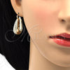 Oro Laminado Small Hoop, Gold Filled Style Greek Key Design, Polished, Golden Finish, 02.261.0033.20