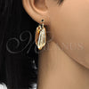 Oro Laminado Small Hoop, Gold Filled Style Greek Key Design, Polished, Golden Finish, 02.261.0033.20