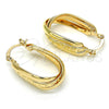 Oro Laminado Small Hoop, Gold Filled Style Greek Key Design, Polished, Golden Finish, 02.261.0033.20